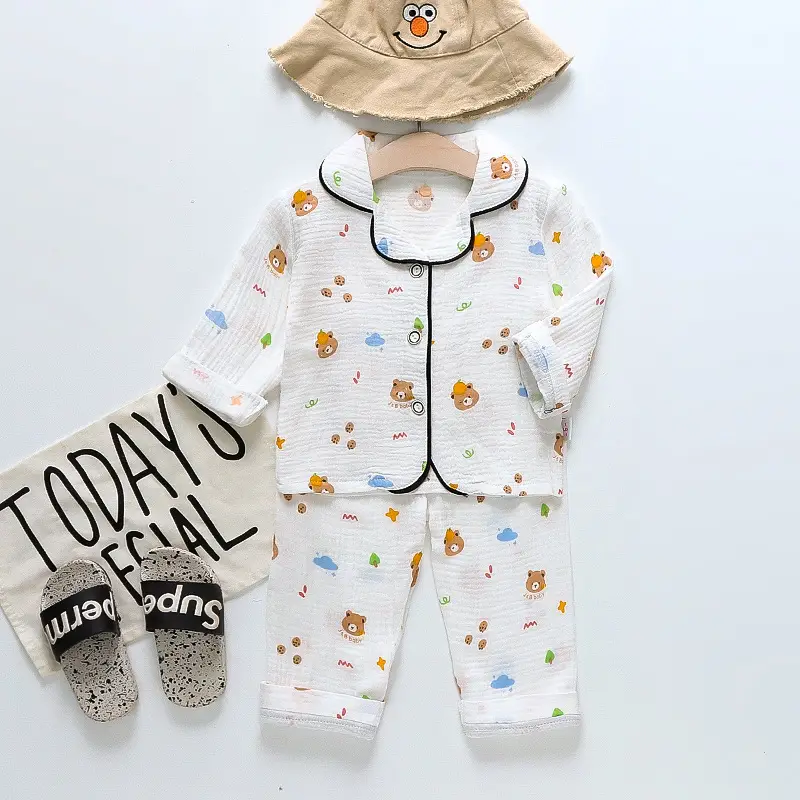 Kids Cotton Bear Pajamas Set for Boys Girls - Image 23