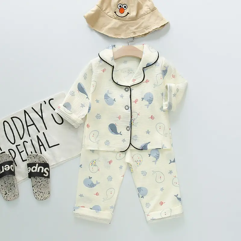 Kids Cotton Bear Pajamas Set for Boys Girls - Image 3