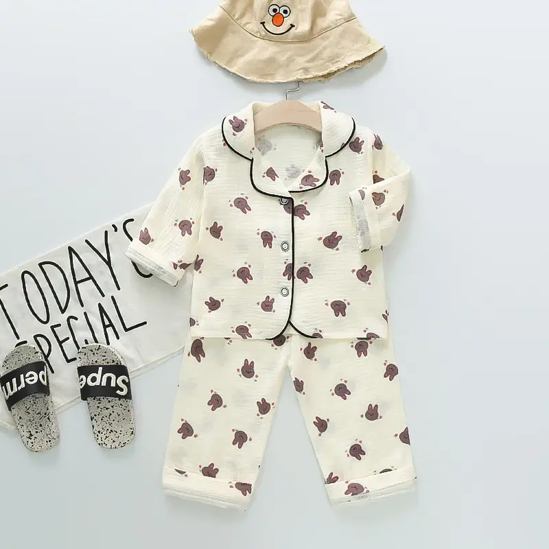 Kids Cotton Bear Pajamas Set for Boys Girls - Image 4