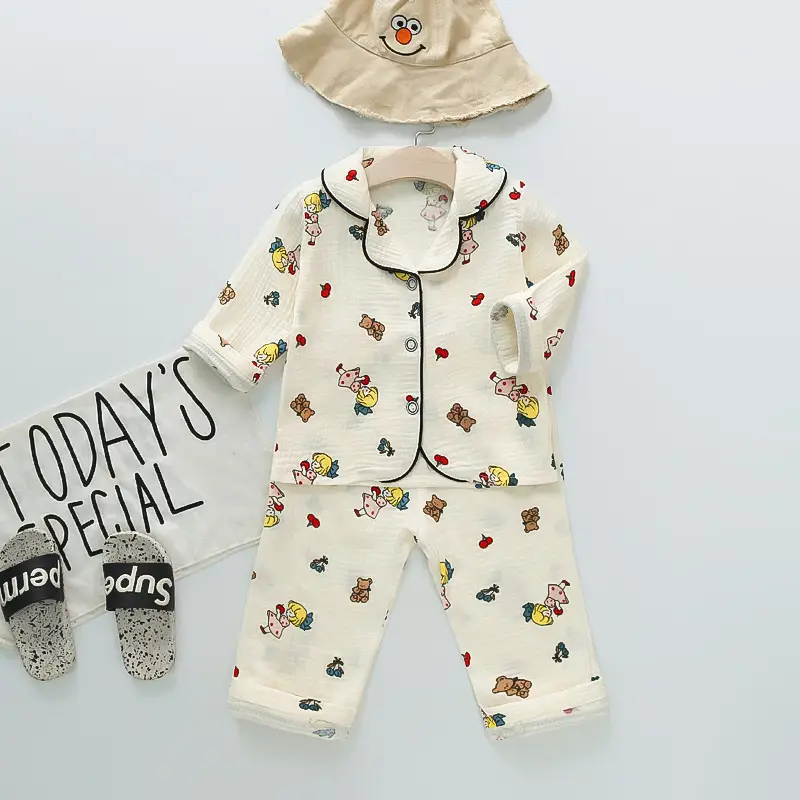 Kids Cotton Bear Pajamas Set for Boys Girls - Image 7
