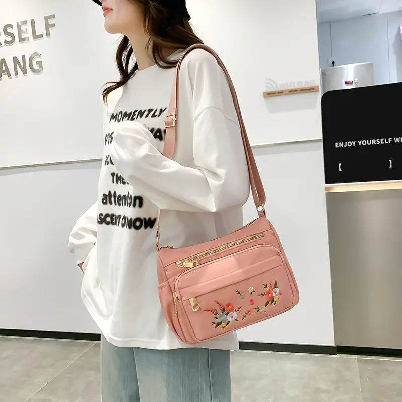 Women's Floral Crossbody Bag Black Grey 2024 - Image 4