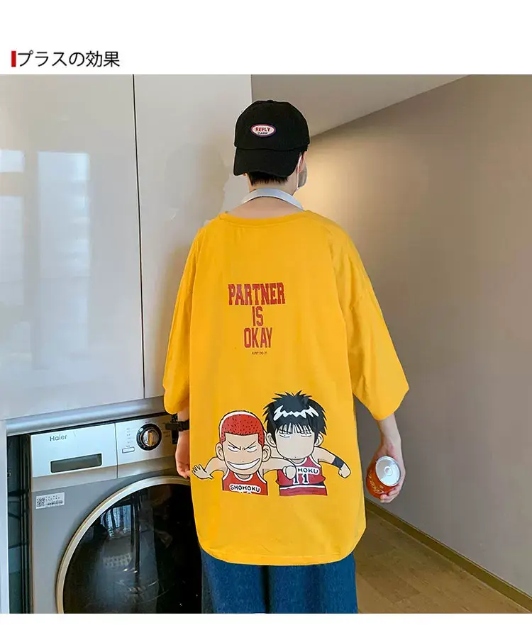 Men's Printed T-Shirt White Blue Cap Summer Style — feature 18