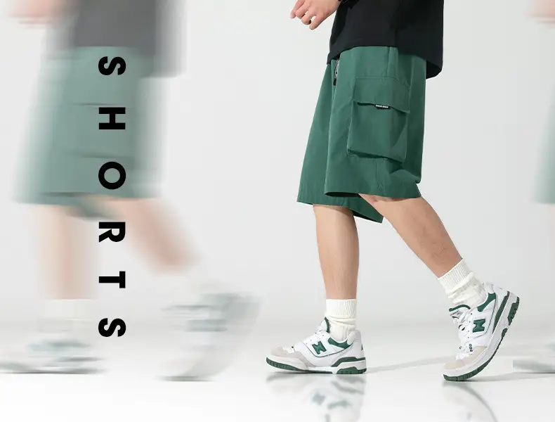 Men's Beige Snap-On Cargo Shorts 2025 Summer — feature 1