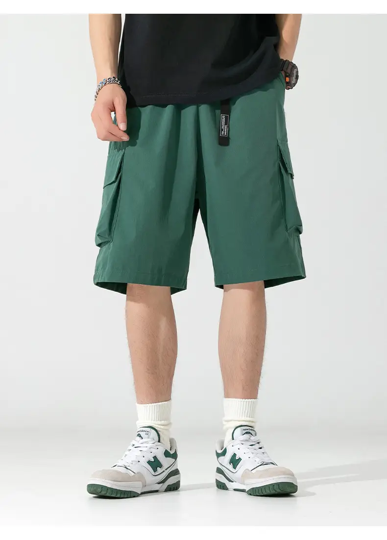 Men's Beige Snap-On Cargo Shorts 2025 Summer — feature 20
