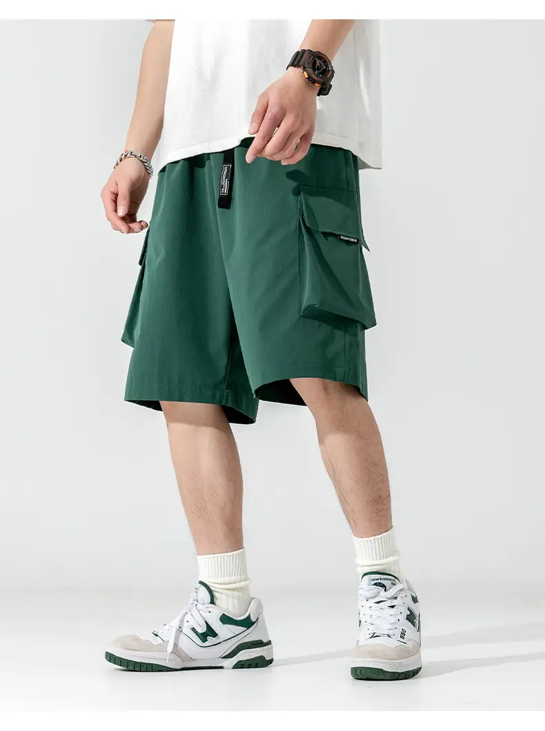 Men's Beige Snap-On Cargo Shorts 2025 Summer — feature 21