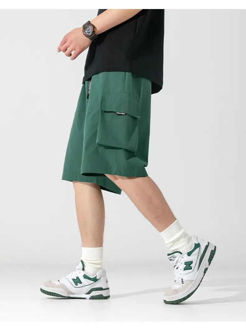 Men's Beige Snap-On Cargo Shorts 2025 Summer — feature 22