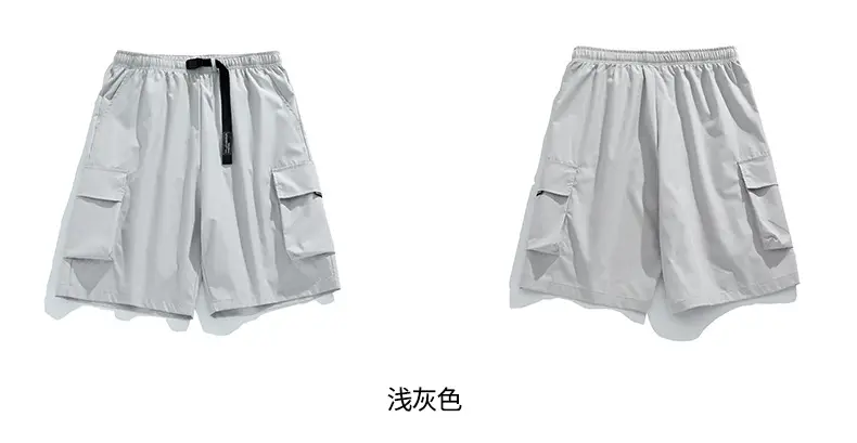 Men's Beige Snap-On Cargo Shorts 2025 Summer — feature 31