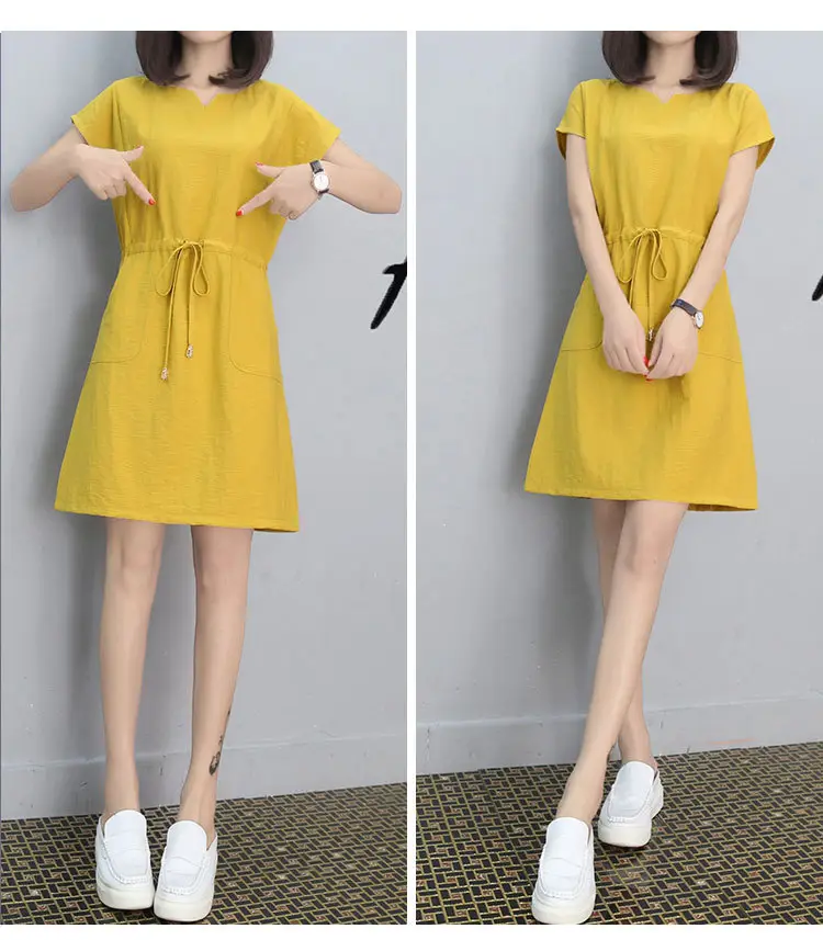 2021 Summer V-neck Loose Slimming Dress Women Large - Image 4