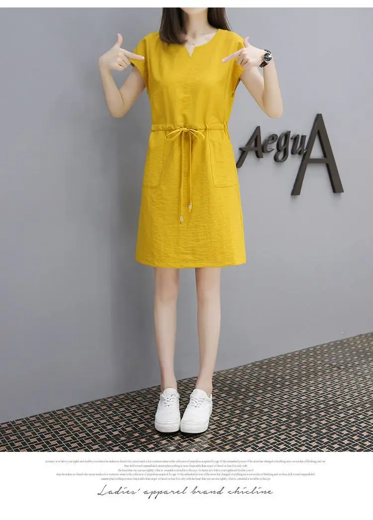 2021 Summer V-neck Loose Slimming Dress Women Large — feature 14