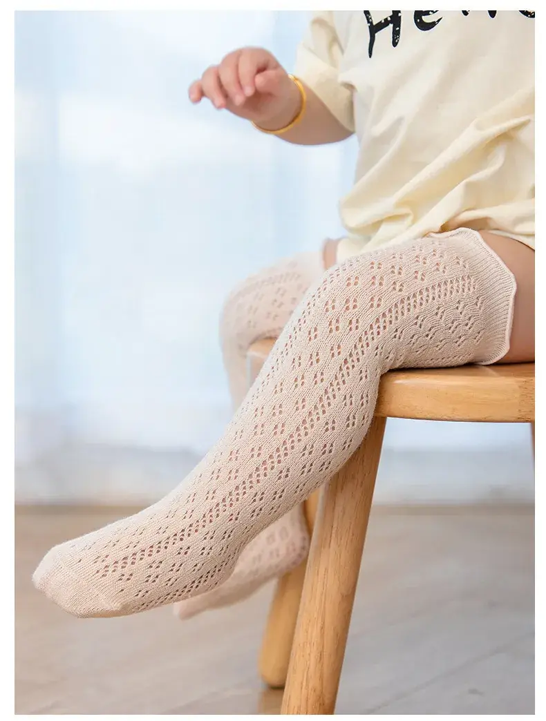 White Hollow Mesh Short Socks for Boys Girls - Image 11