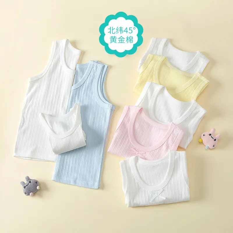 Pure Cotton Baby Vest 2-Piece Set Light Blue - Image 8