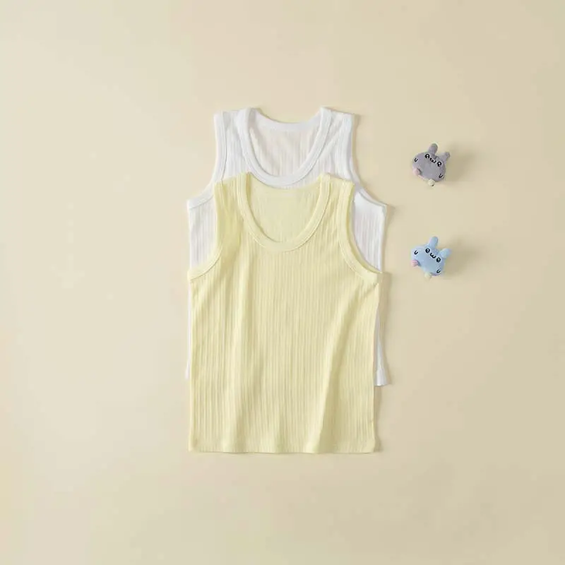 Pure Cotton Baby Vest 2-Piece Set Light Blue - Image 3