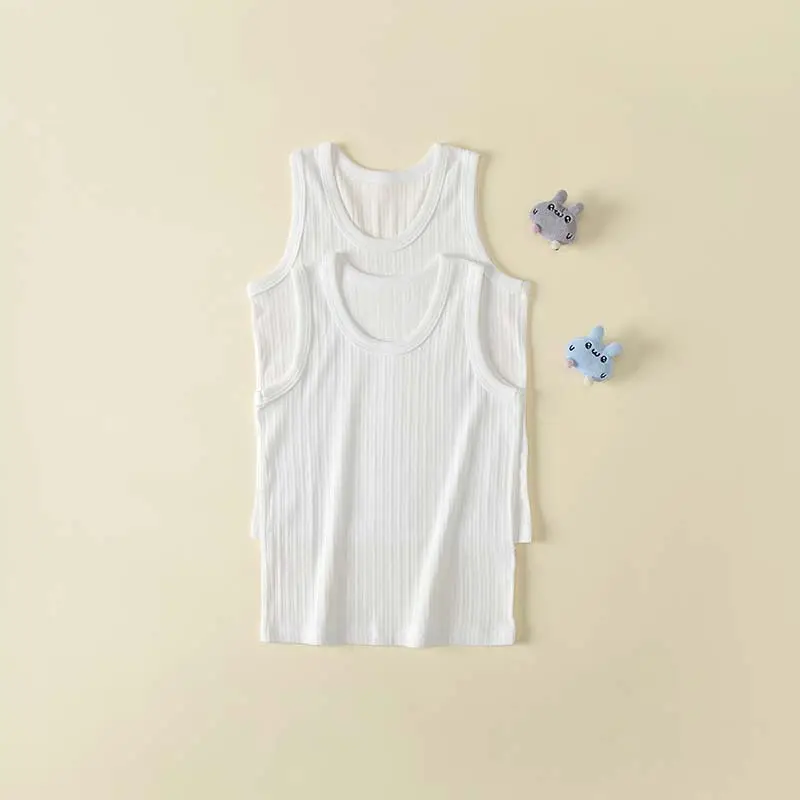 Pure Cotton Baby Vest 2-Piece Set Light Blue - Image 4
