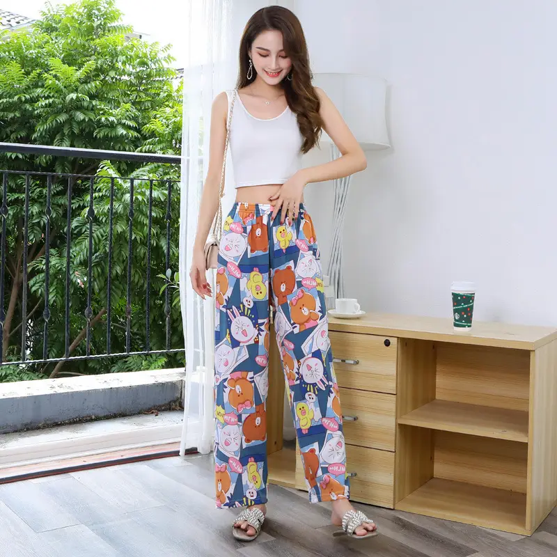 Loose Checkered Wide Leg Pants for Women