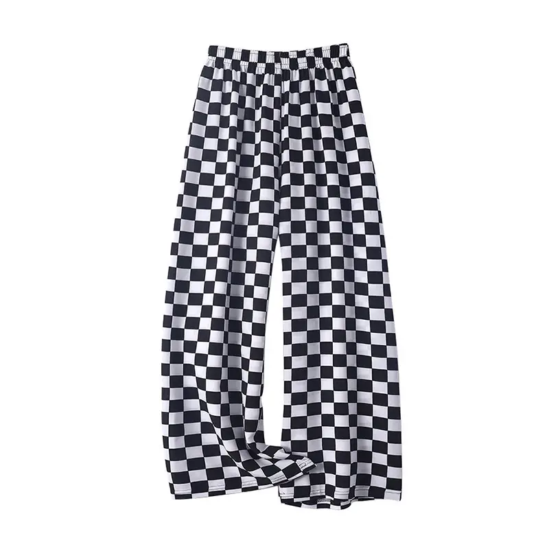 Loose Checkered Wide Leg Pants for Women - Image 14