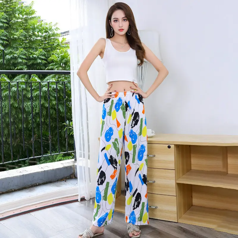 Loose Checkered Wide Leg Pants for Women - Image 8