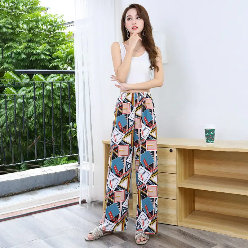 Loose Checkered Wide Leg Pants for Women - Image 9