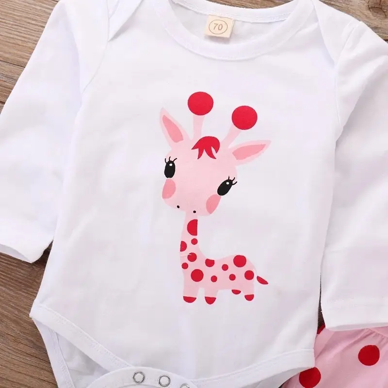 Baby Conjoined 3-Piece Set White Polka Dot Top & Pants — feature 7