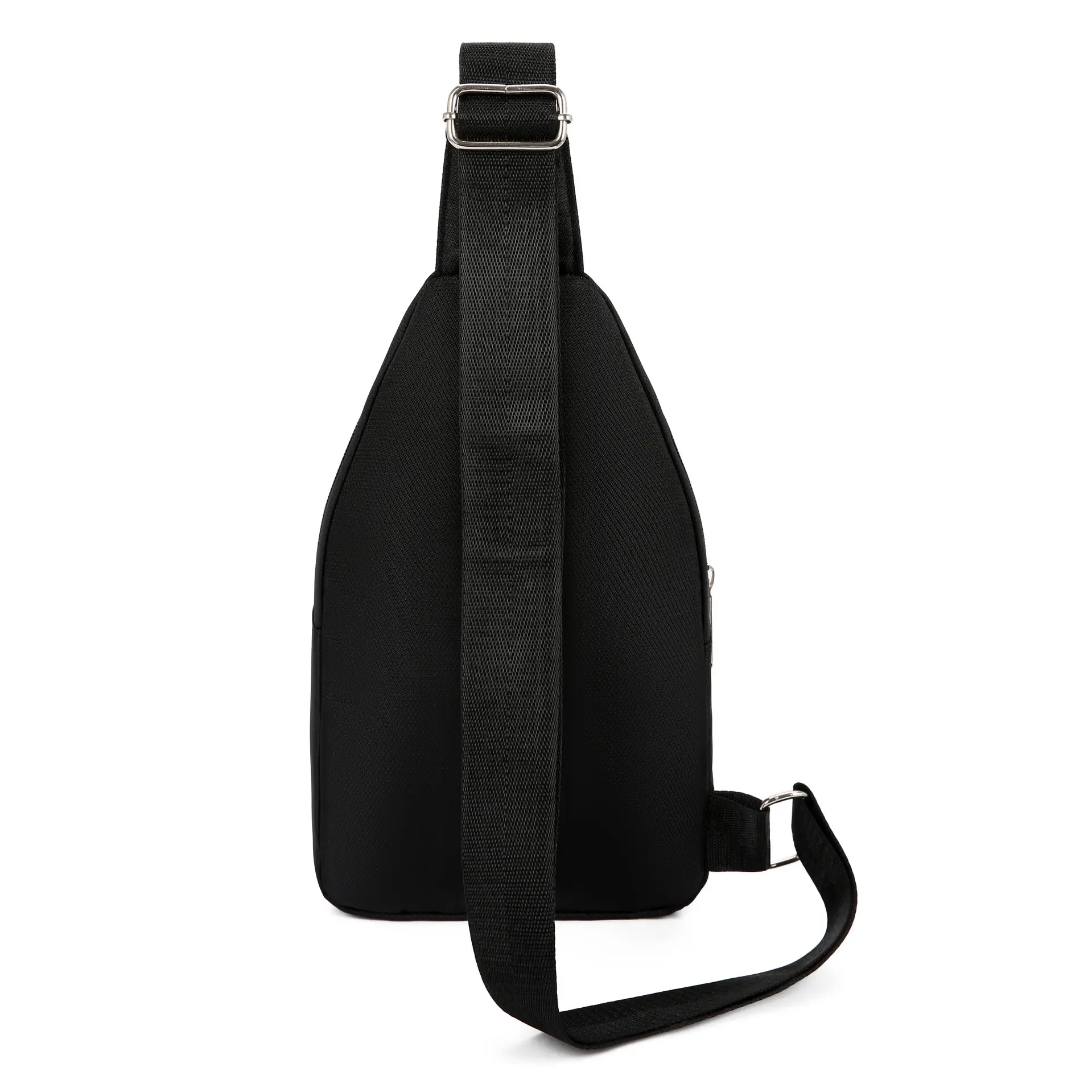 Men's Black Crossbody Oxford Cloth Bag with Adjustable Strap - Image 10