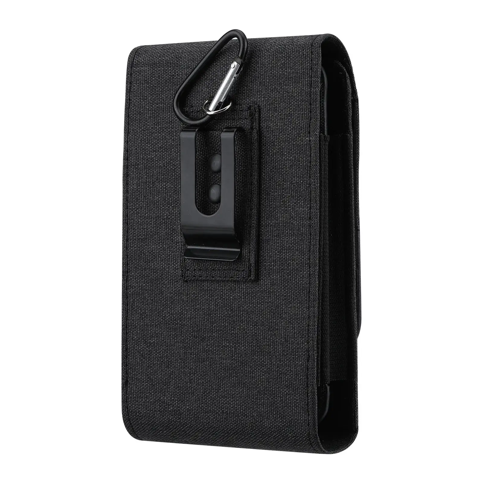 Black Oxford Cloth Waist Bag with Mobile Phone & Leather Case - Image 5