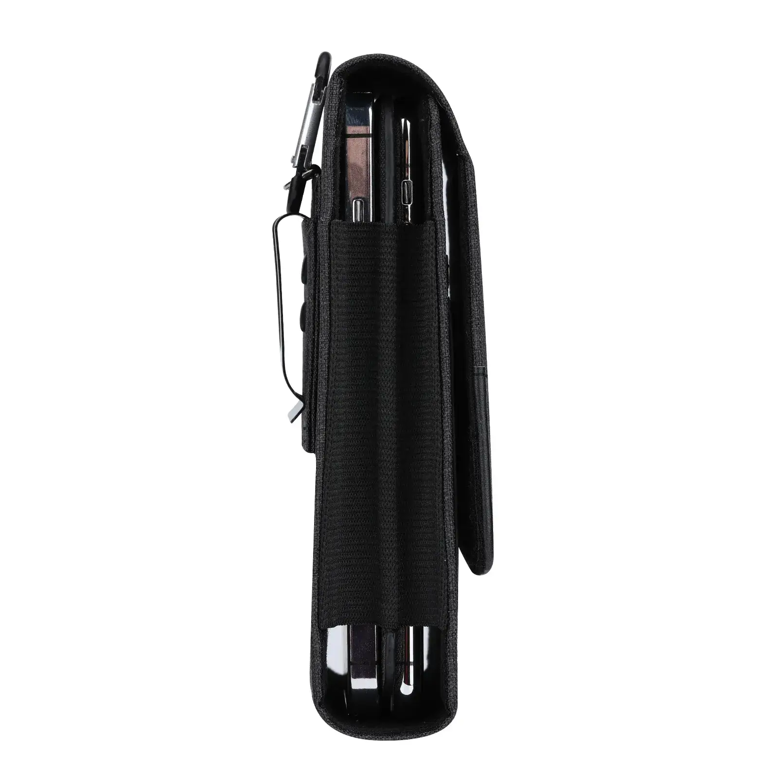 Black Oxford Cloth Waist Bag with Mobile Phone & Leather Case - Image 6