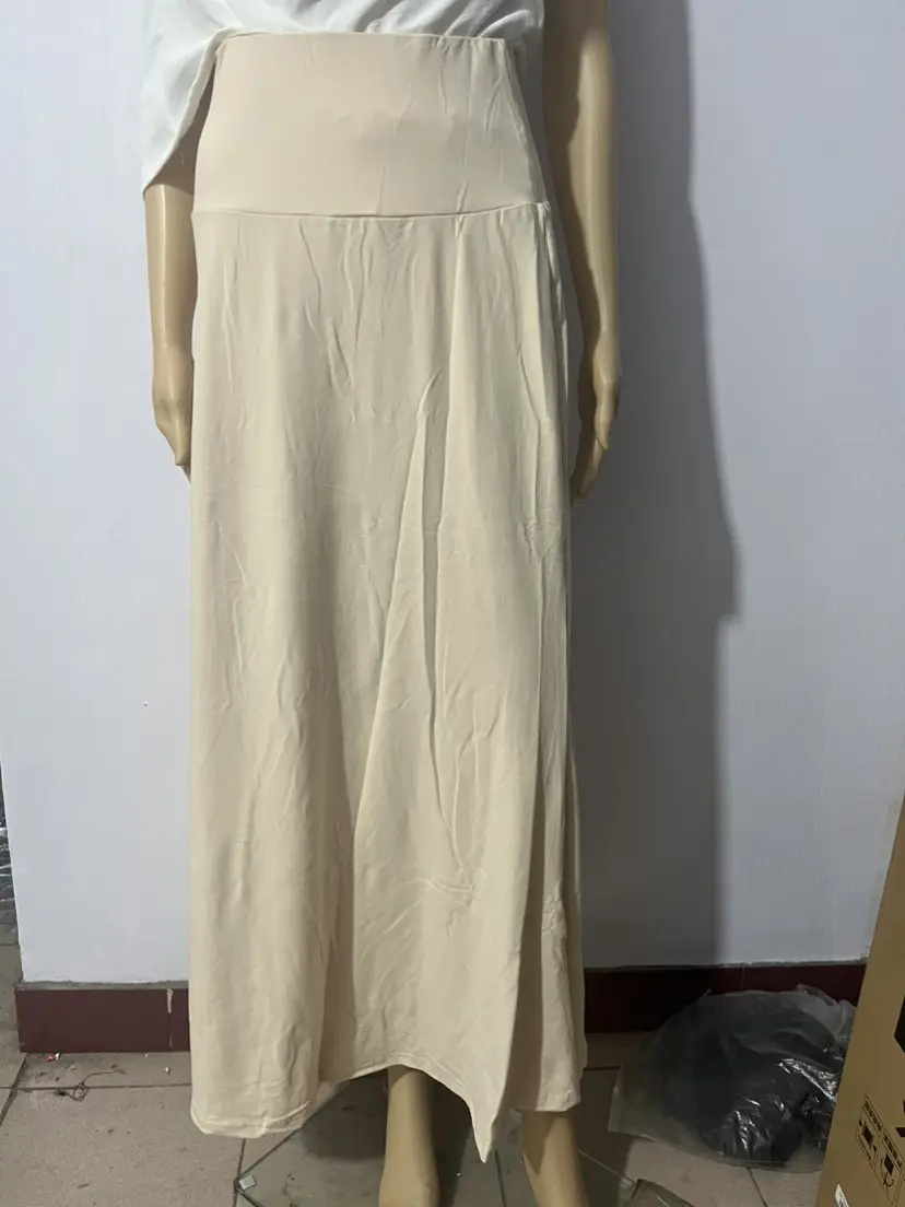High Waist Hip Half Body Skirt Maroon Black White Grey - Image 11