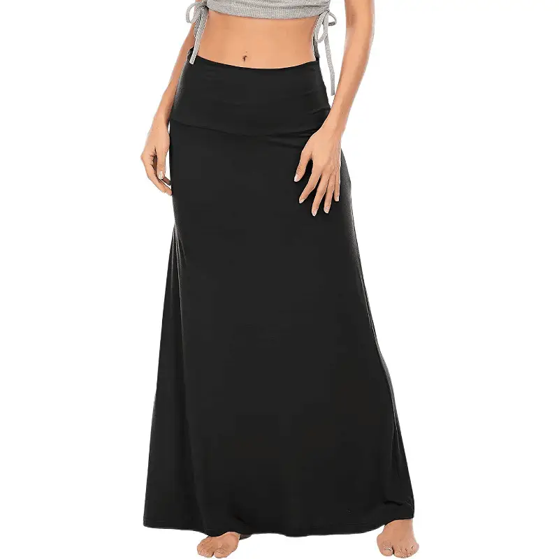High Waist Hip Half Body Skirt Maroon Black White Grey - Image 2