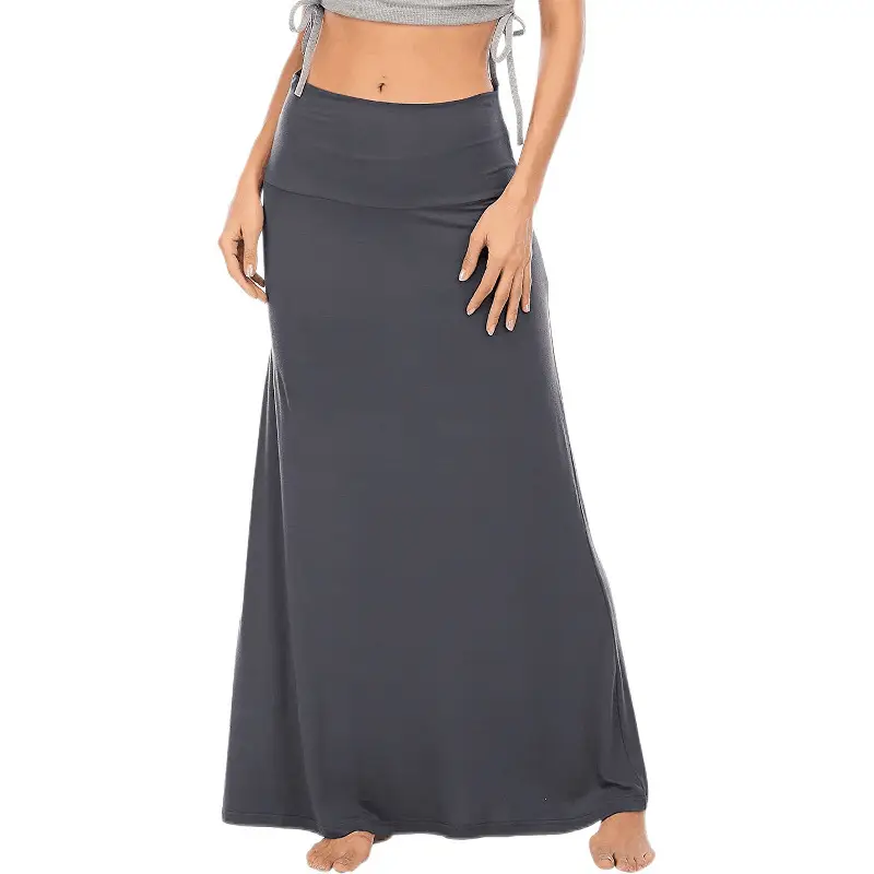High Waist Hip Half Body Skirt Maroon Black White Grey - Image 5