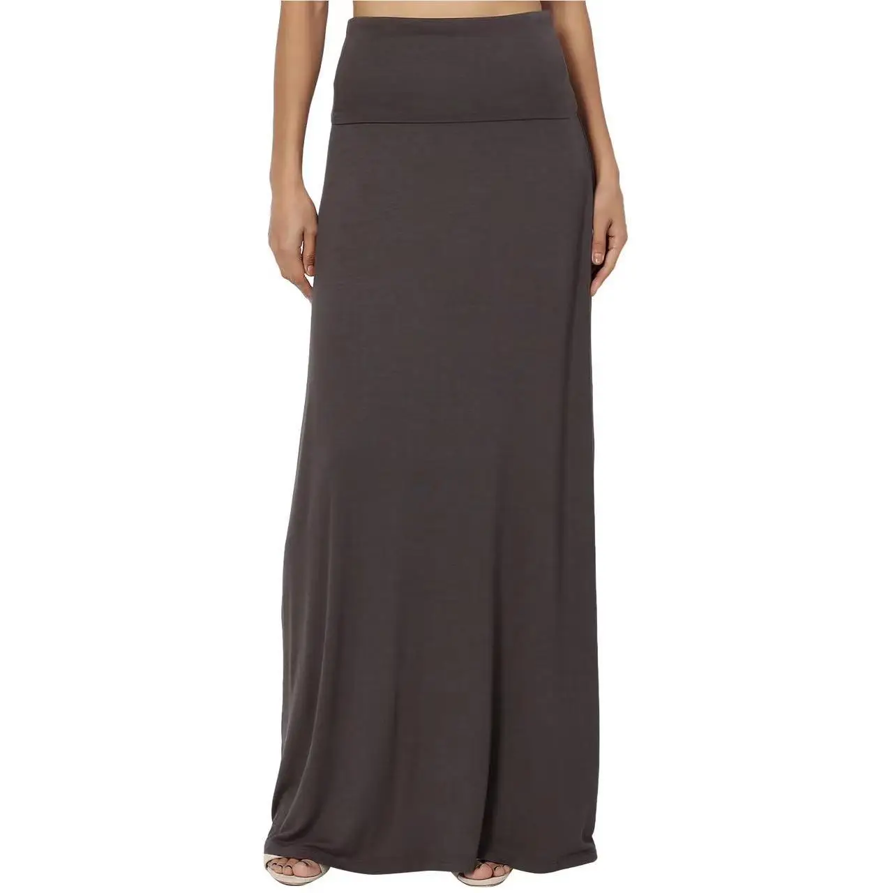 High Waist Hip Half Body Skirt Maroon Black White Grey - Image 9