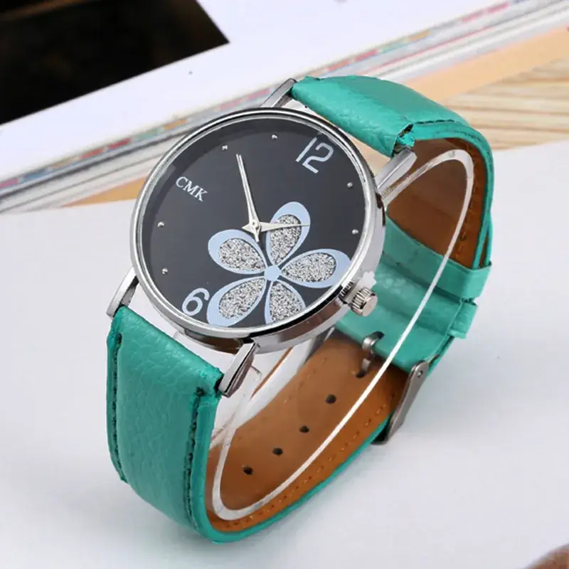 Women's Green Butterfly Glitter Quartz Watch