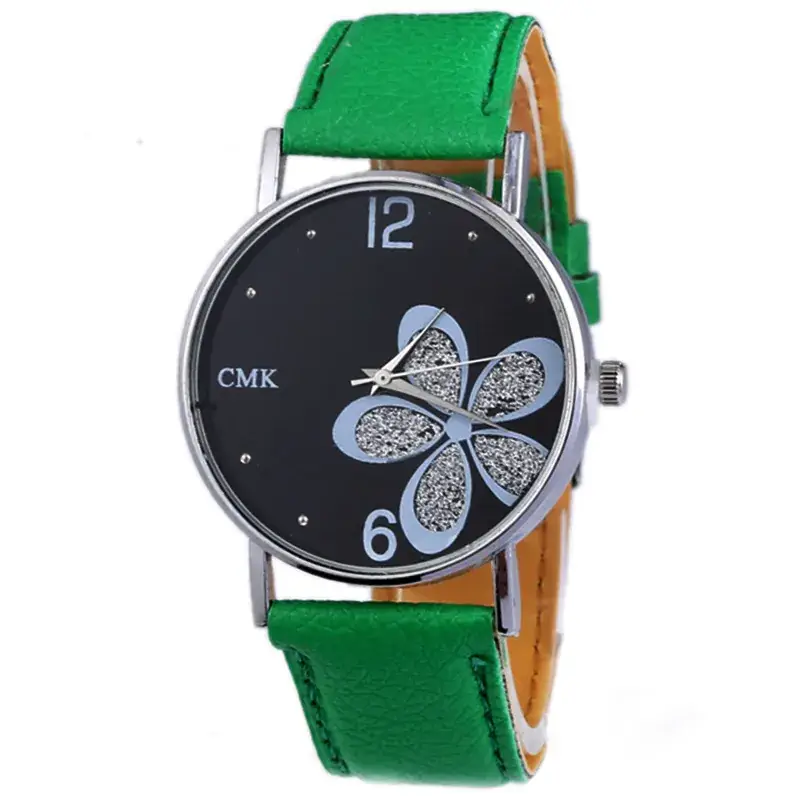 Women's Green Butterfly Glitter Quartz Watch