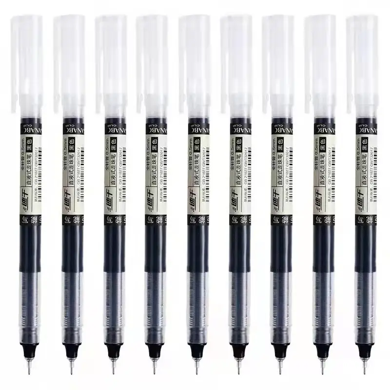 Straight Liquid Quick-Drying Ball Pen 0.5 Black Pen Student Exam Gel Pen Carbon Pen Office Signature Pen Wholesale