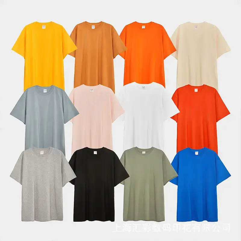 230g Oversized T-Shirt European American Loose Fit Solid Color - Image 17