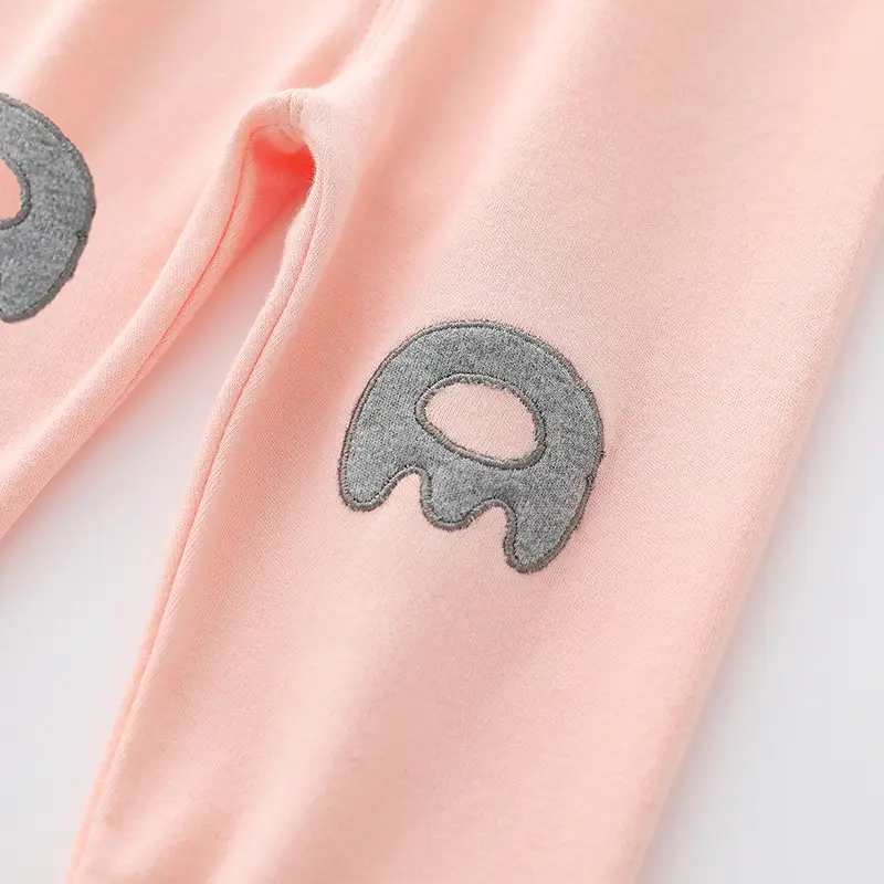 Cute Pink Long Sleeve Cotton Trousers Set for Girls - Image 5