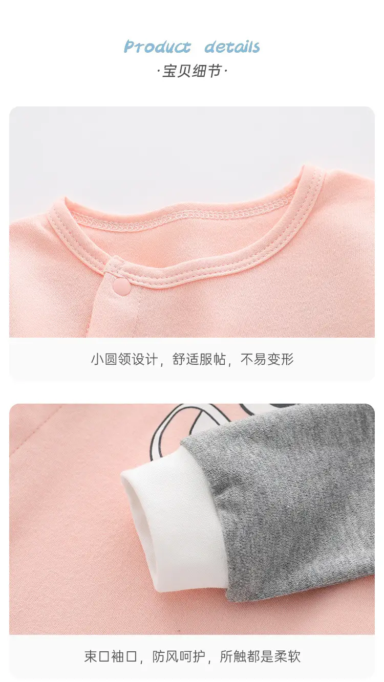 Cute Pink Long Sleeve Cotton Trousers Set for Girls — feature 14