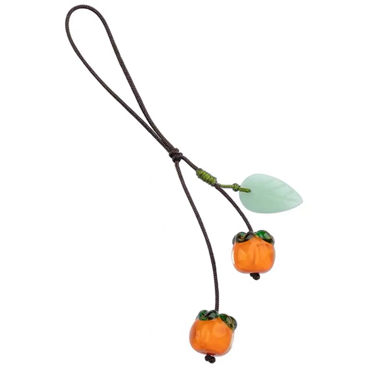 Persimmon Ruyi Glass Pendant for Mobile Phone - Image 5
