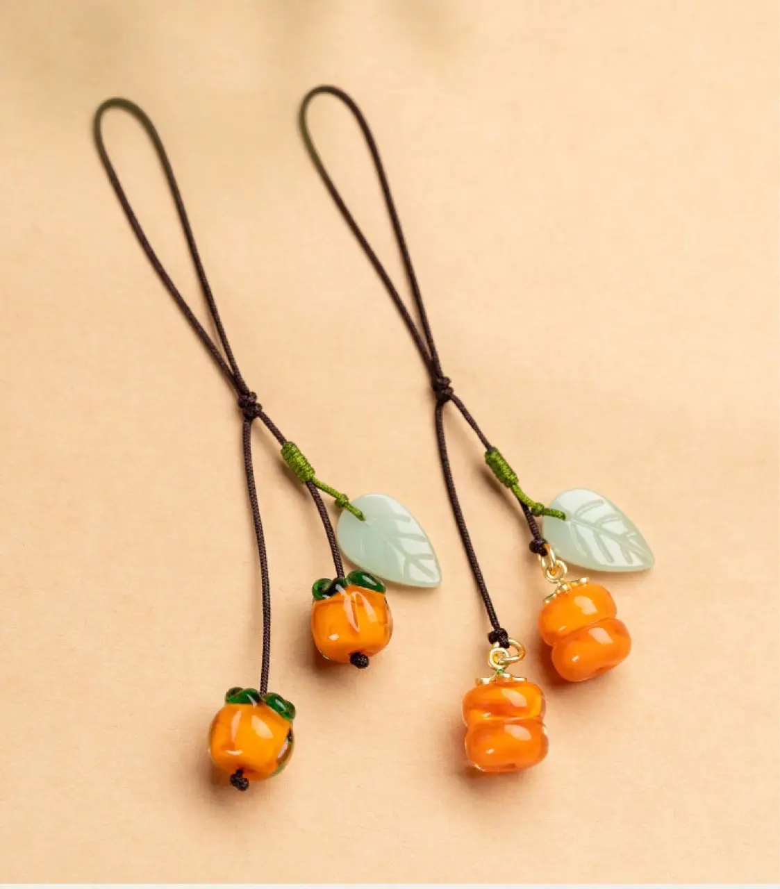 Persimmon Ruyi Glass Pendant for Mobile Phone — feature 7