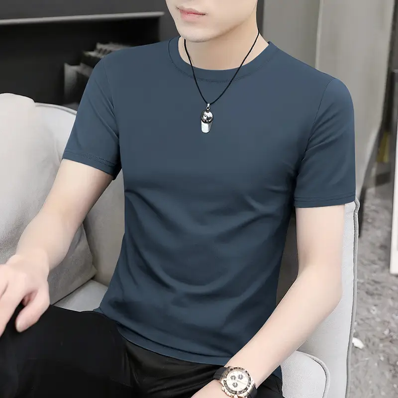 Men's Short Sleeve Ice Silk T-Shirt Beige