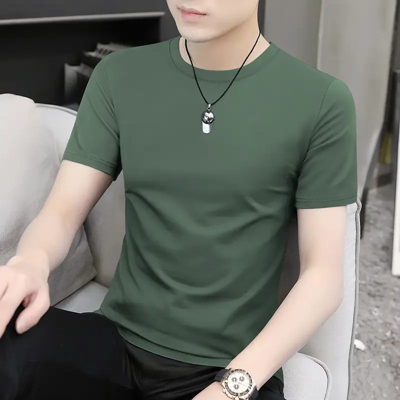 Men's Short Sleeve Ice Silk T-Shirt Beige
