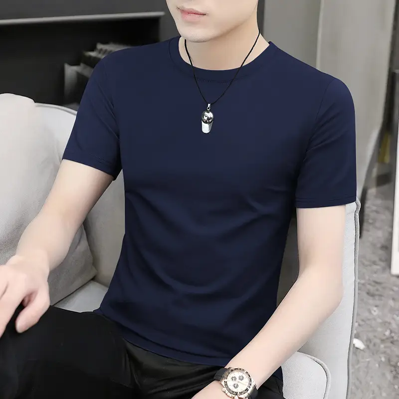 Men's Short Sleeve Ice Silk T-Shirt Beige