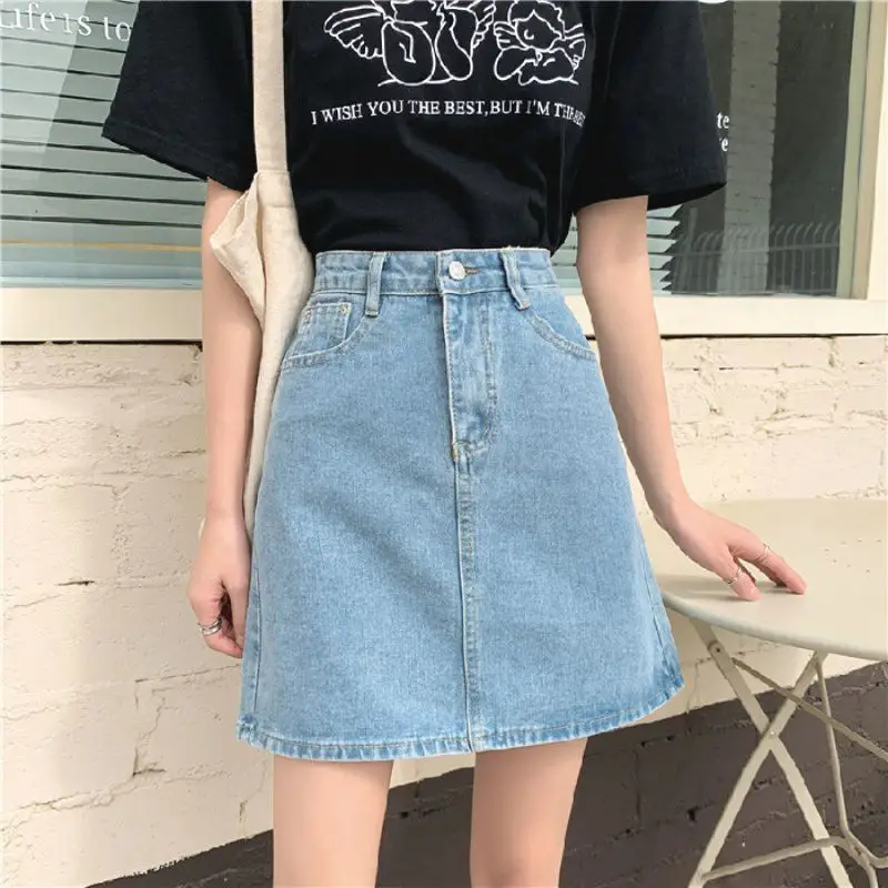 Black High-Waisted Denim Skirt for Women - Image 5