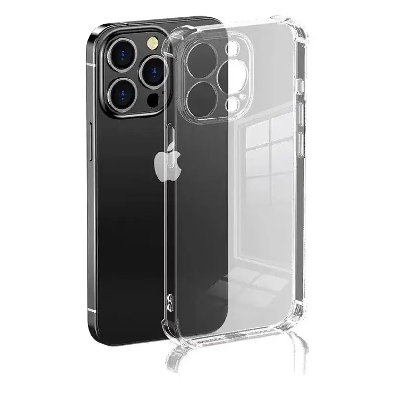 17 Promax Phone Case Transparent Blue Anti Drop 15
