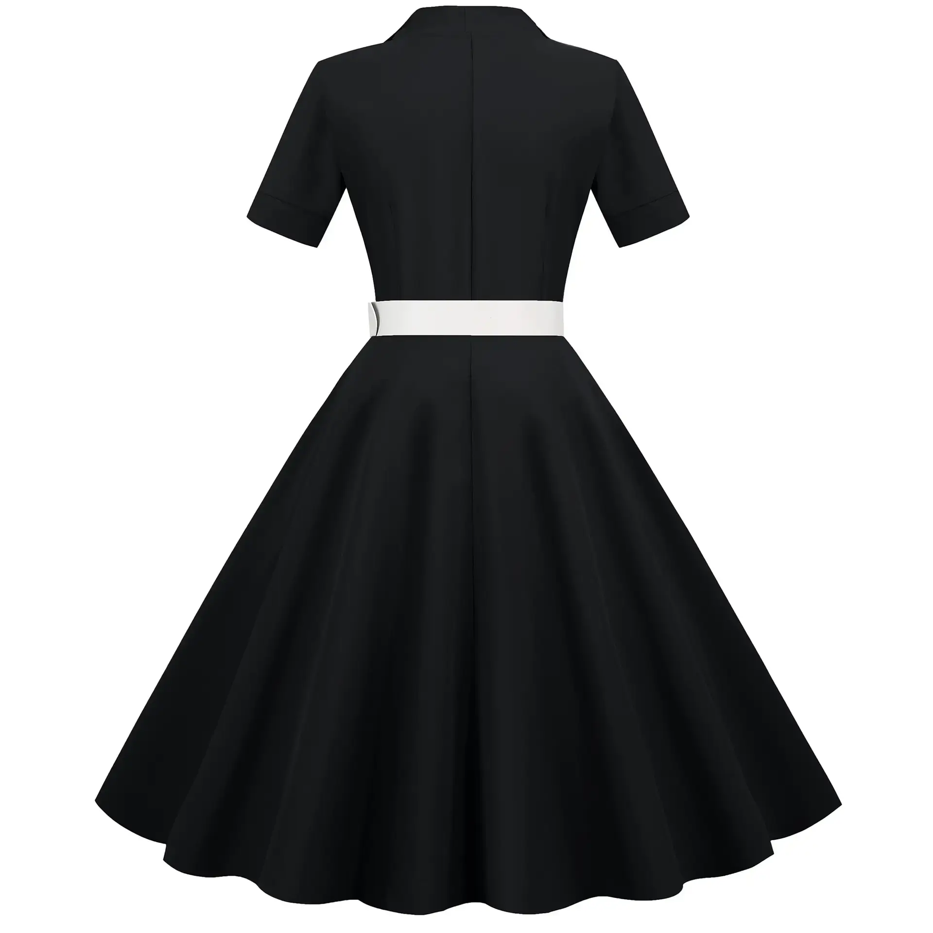 Pink 50s V-Neck Casual Party Dress — feature 22