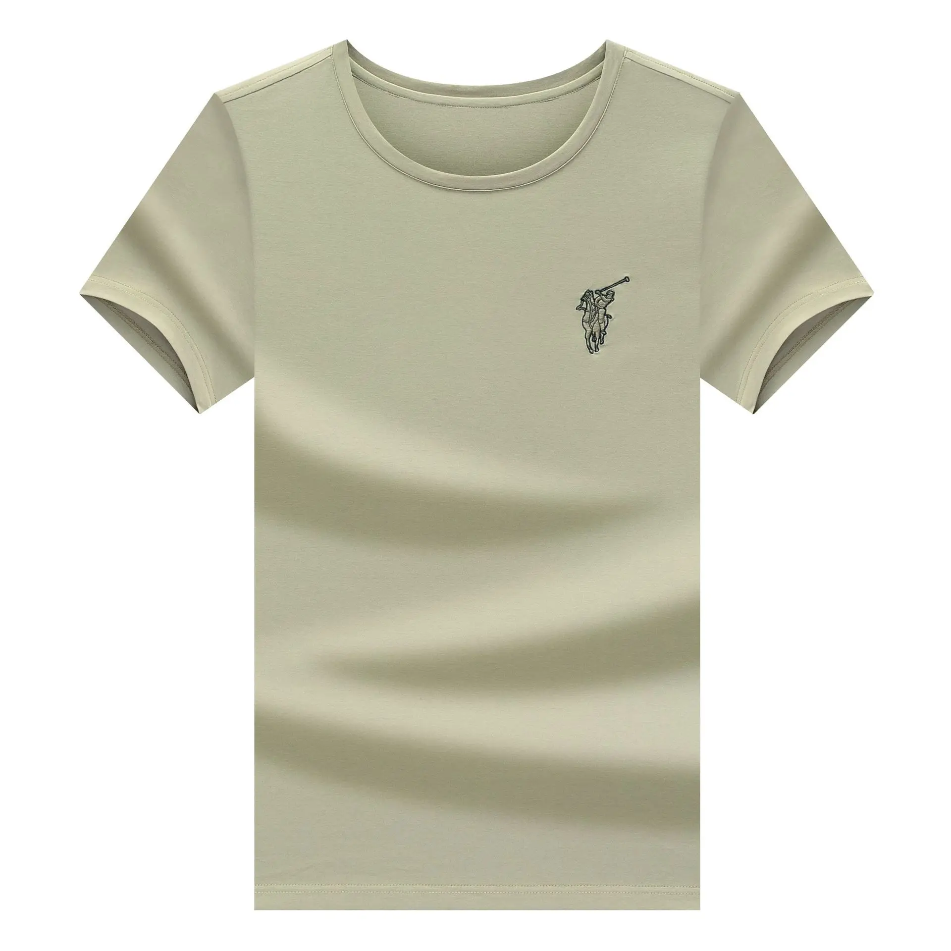 Men's Pure Cotton Polo Shirt Light Green Embroidered - Image 4