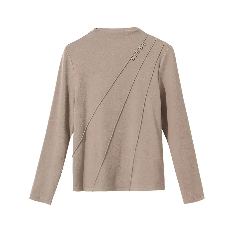Women's Green Half-High Collar Jacket with Thickened Base - Image 9