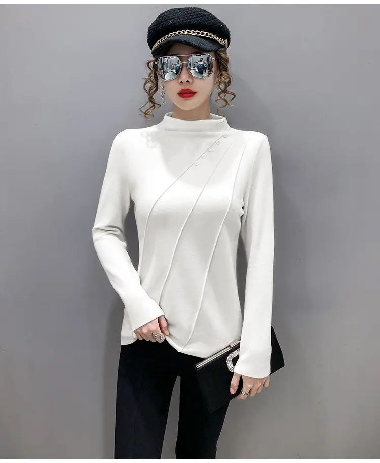 Women's Green Half-High Collar Jacket with Thickened Base — feature 13