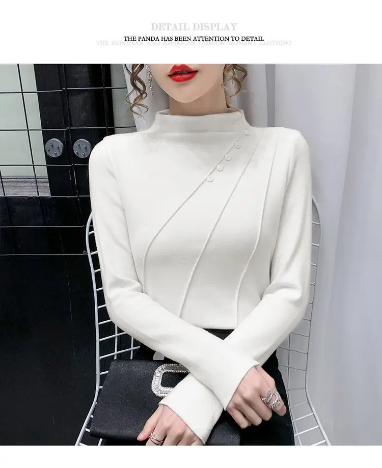 Women's Green Half-High Collar Jacket with Thickened Base — feature 14