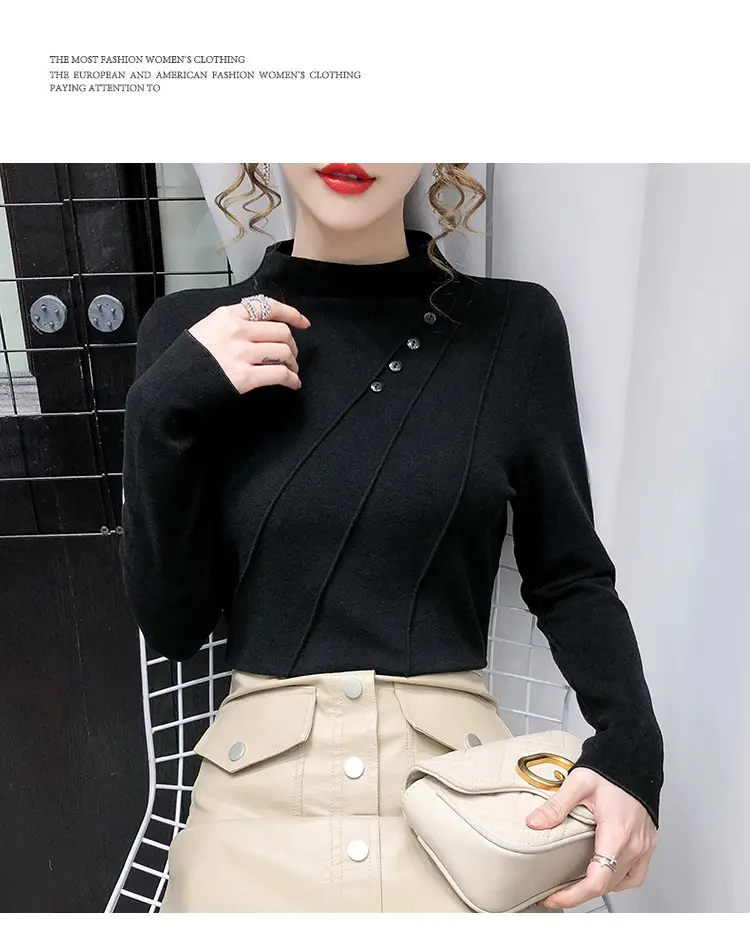 Women's Green Half-High Collar Jacket with Thickened Base — feature 16