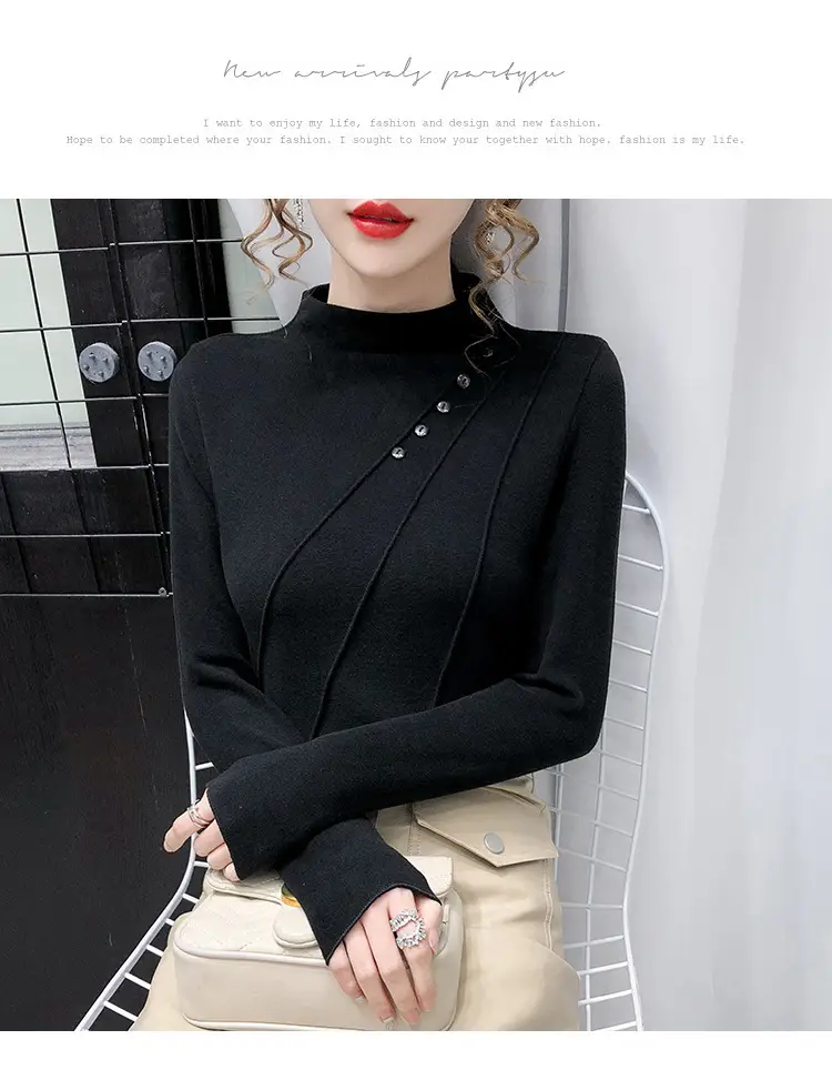 Women's Green Half-High Collar Jacket with Thickened Base — feature 18