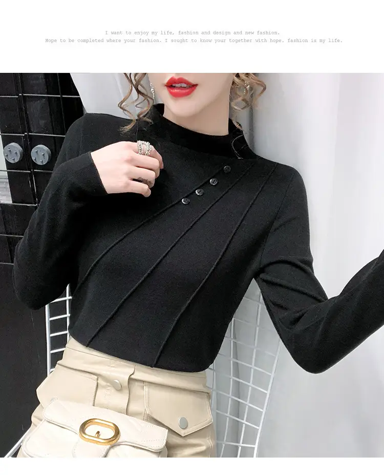 Women's Green Half-High Collar Jacket with Thickened Base — feature 20